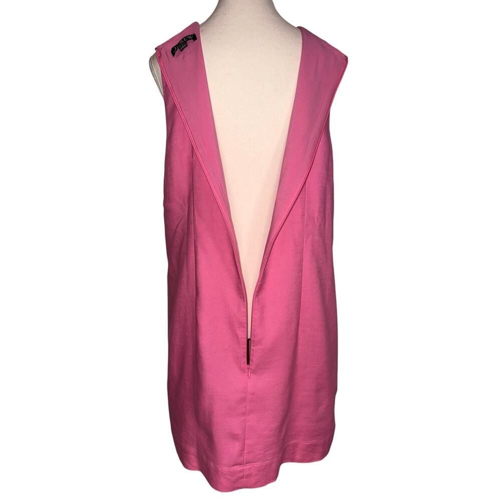 J.Crew Re-Imagined Pink Linen Blend Bow Front Shift Dress Woman’s Size Large - Picture 5 of 16